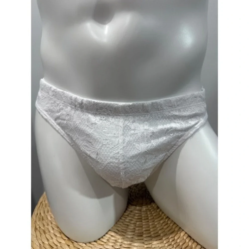 Cosabella White Never Say Never Stretch Lace G-String Luxury Size L NWT